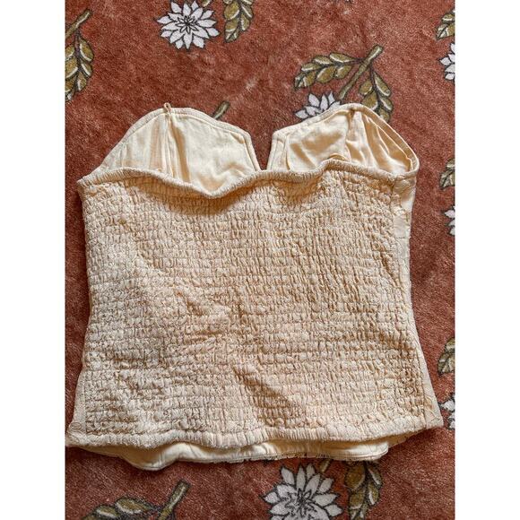 Anthropologie Cream Lace Strapless Tank Top - Picture 4 of 7